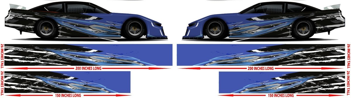 Race Car Side Wrap Laminated Print Modified super stock Str-31