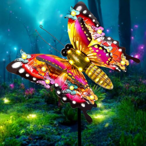 Illuminating 41-Inch Solar Butterfly Stake Light - Perfect for Gardens