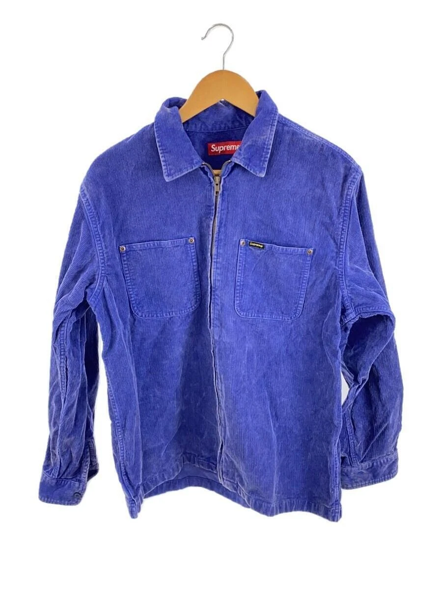 Veste zippée délavée Supreme velours côtelé bleu marine M occasion