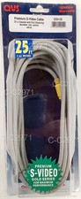 QVS Mini-Din 4-Pin Male to Mini-Din 4-Pin Male S-Video Cable 25 ft. - Gray - NEW