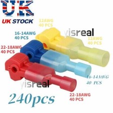 240PCS Insulated T-Taps Quick Splice Spade Terminals Kit Wire Crimp Connectors