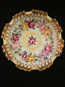 Morimura Gumi Nippon Maple Leaf Gilded Bowl Nut Dish 1891-1911 Hand Painted 6"