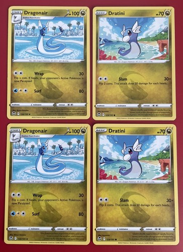 Pokemon Silver Tempest Lot (8x)-Pikachu 049,Raichu 050,Dratini 129,Dragonair 130 - Picture 4 of 5