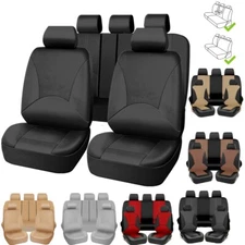 For Honda Car Seat Covers PU Leather 2/5-Seats Full Set Front Rear Protectors