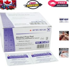 Sterile 2-Ply Alcohol Prep Pads - 70% Isopropyl, Individually Wrapped, 200 Count