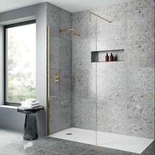 Nuie Thermostatic Concealed Shower Valve Fixed Shower Head Arm Brass