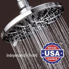 AquaDance® high pressure chrome 7 inch rainfall shower head with 6 settings