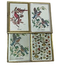Congress Playing Cards Double Deck Wild Birds Floral Original Box Pre Owned VTG