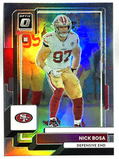 NICK BOSA 49ers 2022 Panini Donruss Optic SILVER HOLO PRIZM PARALLEL Card #175