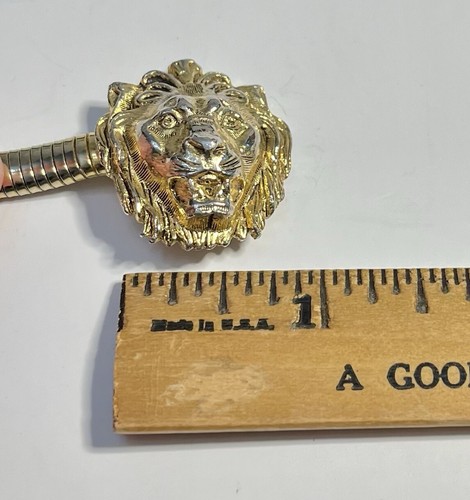 Cintura vintage Assessocraft NYC testa di leone tono oro elasticizzata - Foto 17 di 17