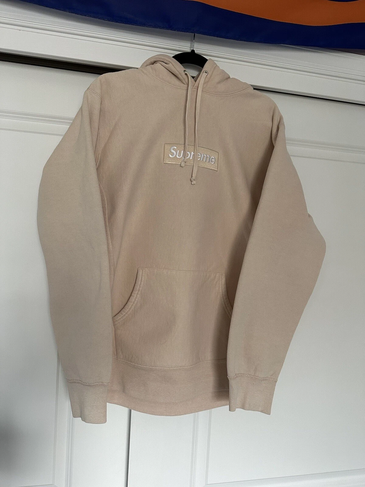 ? SWEAT SHIRT À CAPUCHE LOGO BOÎTE SUPRÊME D'OCCASION PÊCHE 2016 FW16 ASPECT RARE ?