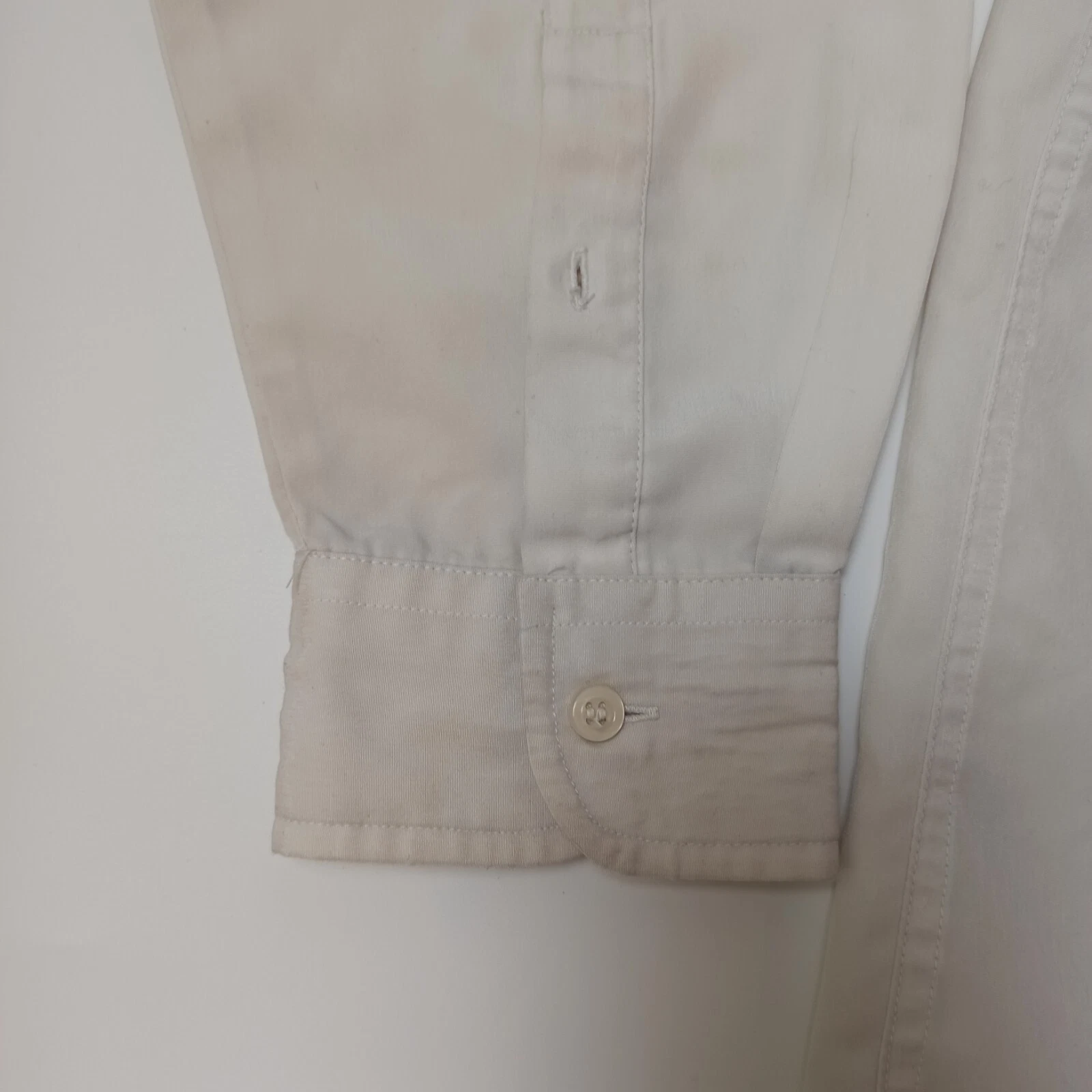 OFF WHITE Polo Ralph Lauren Uomo Vintage Camicia Abito Logo Colorato Bianco Off Taglia XL