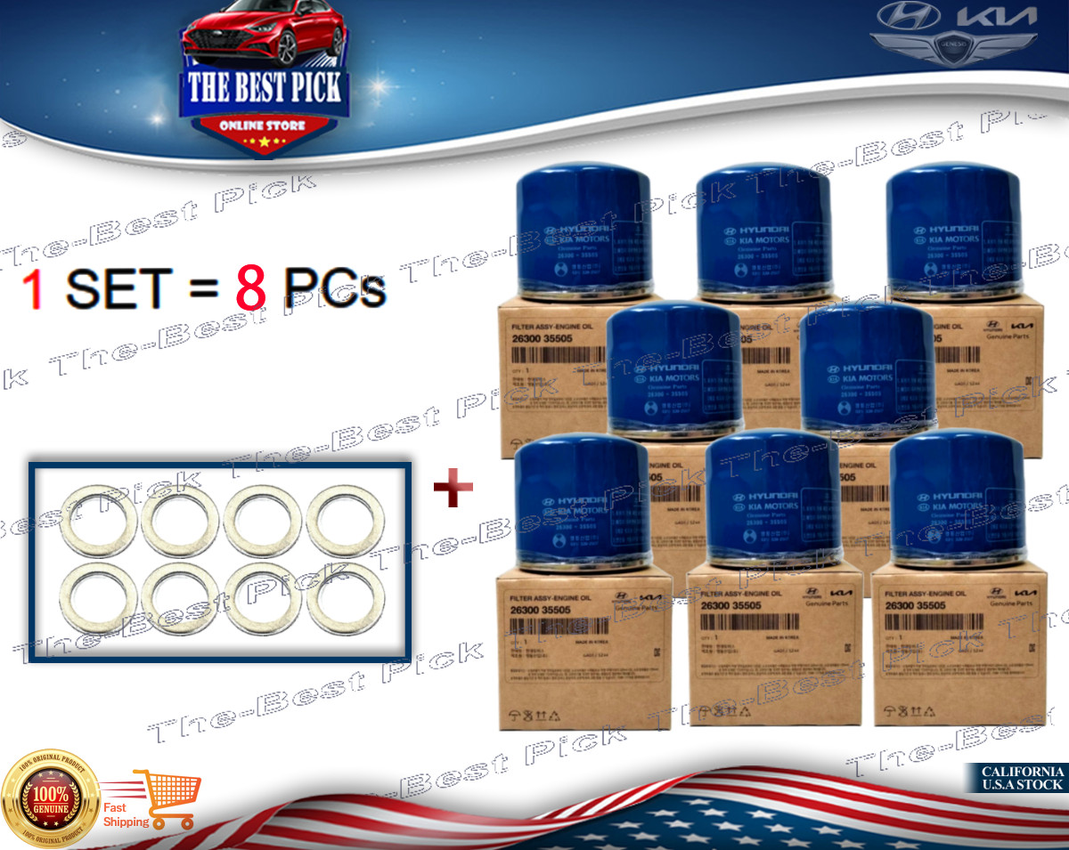 & Washers 8pack For Gasoline Hyundai/kia 2630035505