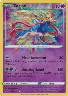 Zacian - 082/185 Amazing Rare Ultra Rare Vivid Voltage NM Pokemon TCG