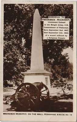 PC PAKISTAN, APESHAWAR, MACKESON MEMORIAL, Vintage ECHT FOTO Postkarte (b43306)