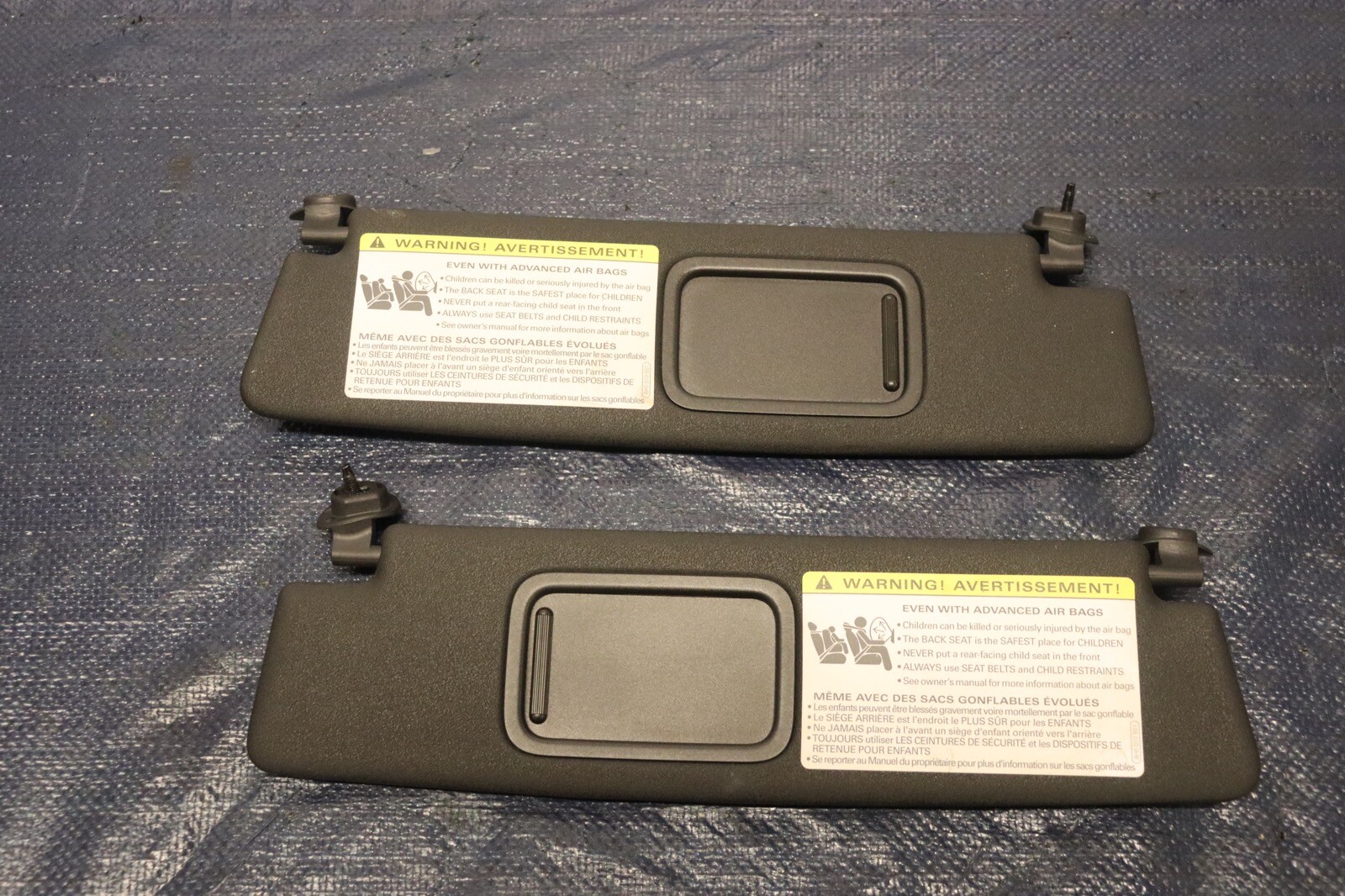 2012 AUDI R8 5.2 QUATTRO SPYDER V10 OEM BLACK LH RH INTERIOR SUN VISORS #1256