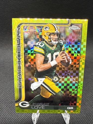 2025 Topps Chrome Jordan Love Lime Green X-Fractor - Packers #109