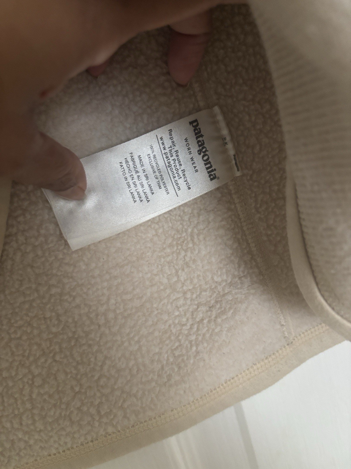 Patagonia Women's Oatmeal Fleece Full Zip Jacket Small thumbnail 4