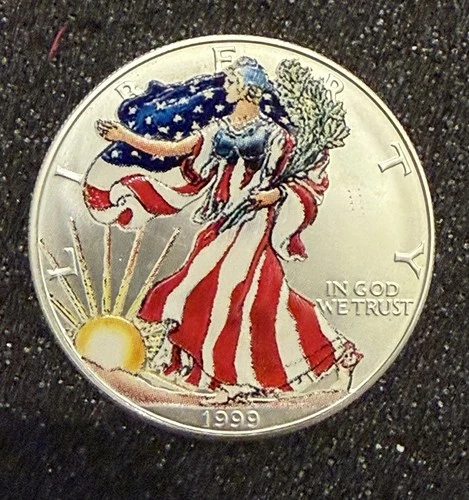 1999 Colorized American Silver Eagle Walking Liberty 1oz. fine silver