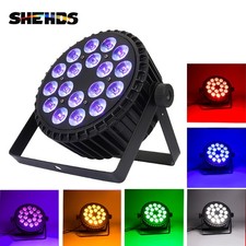 SHEHDS 18x18W Aluminum LED RGBWA UV 6in1 Flat Par Light For Stage Party DJ Light