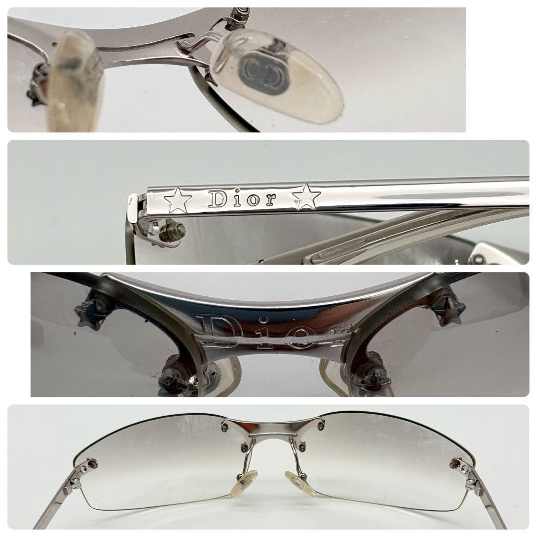 極美品】Dior Rimless Star Logo Sunglasses Christian Dior Rimless