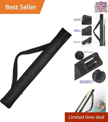 Pool Cue Case Nylon Black Holds 1/2 Billiard Cue Snooker Stick Storage