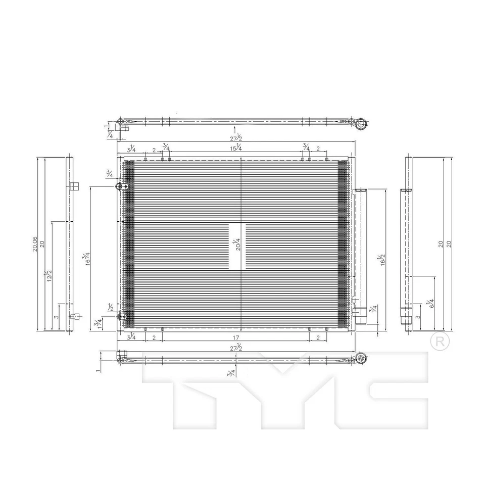 TYC 3585 A/C Condenser For 06-09 Lexus RX330 RX350 - Image 3 of 4