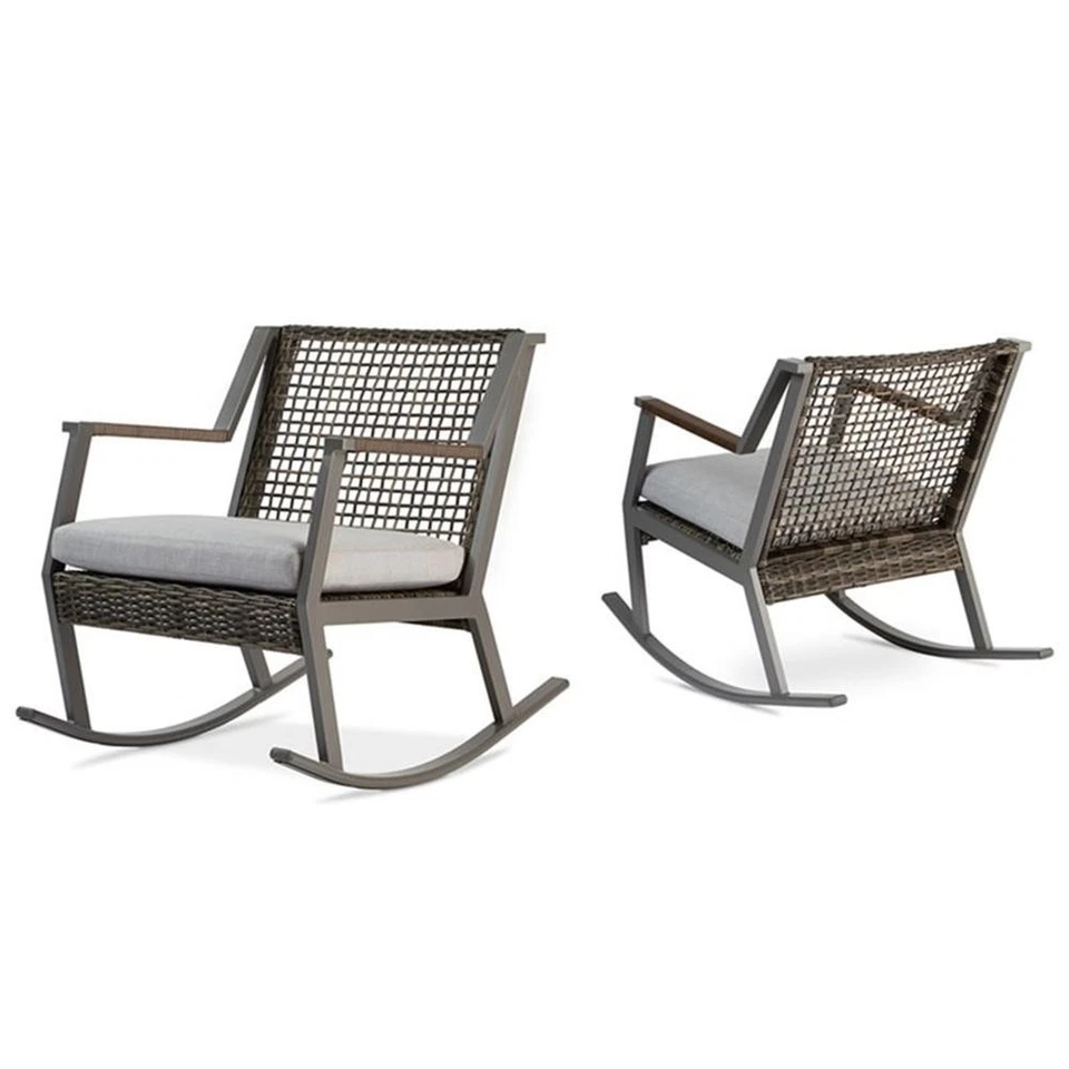 Real Flame Calvin Aluminum Patio Rocker in Gray (Set of 2) - Image 2 of 4