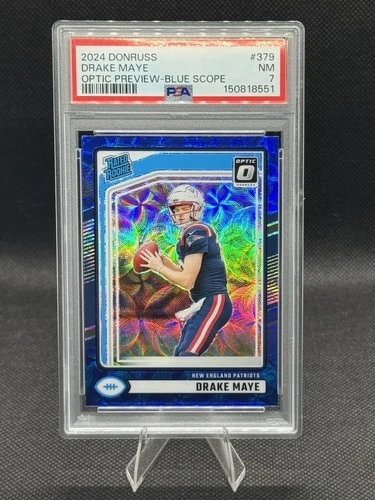 New Listing2024 Panini Donruss - Rated Rookie Drake Maye #379 Optic Preview Blue Scope...
