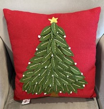 Devi Designs Christmas Holiday Tree Pillow Textured Festive Decoration RN137720