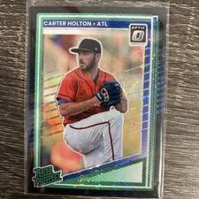 Carter Holton 2025 Panini Optic Rated Prospect Black Disco SSP Prizm - Braves
