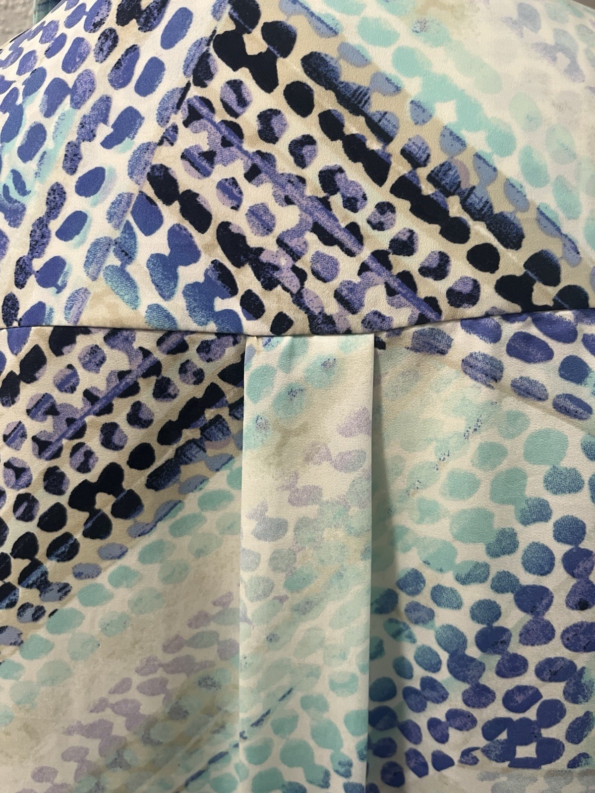 Chico’s Blue Abstract Button Up Collared Sleevele… - image 7