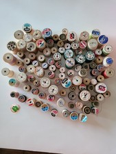 Vtg 100 Wood Spools Sew Thread Talon Mercerized Coats Clark Knight Belding Star