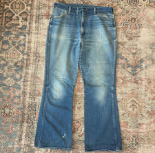 Vintage Wrangler 1970's Mens Boot Cut Cowboy Jeans Nice Fade Size 38x32 USA MADE