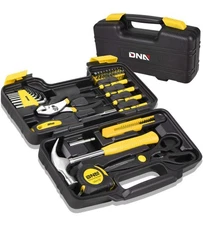 39-Piece Household Hand Tool Set w/ Case Home Garage Dorm Repair Kit Yellow