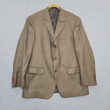 Andrew Fezza Sportcoat Blazer Mens 42R Super 100s Worsted Wool Silk Blend Brown
