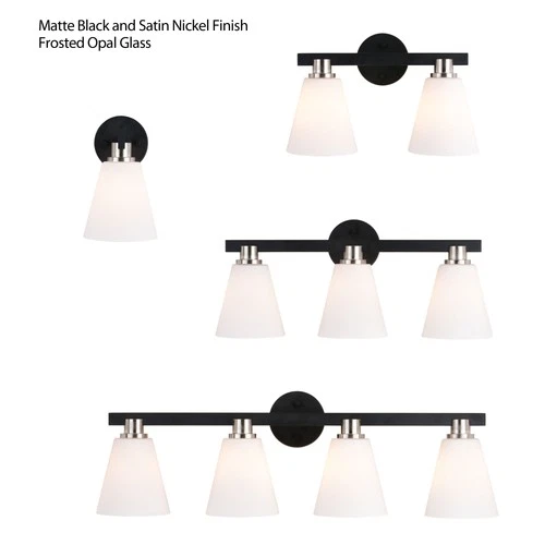 Vaxcel Lighting W0406 Vermont 3 Light 23"W Vanity Light - Black - Picture 3 of 11