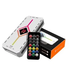 ARGB Fan HUB, 9 Port 4 Pin PC Fan Controller, 5V-3Pin LED Hub, J-09 White 