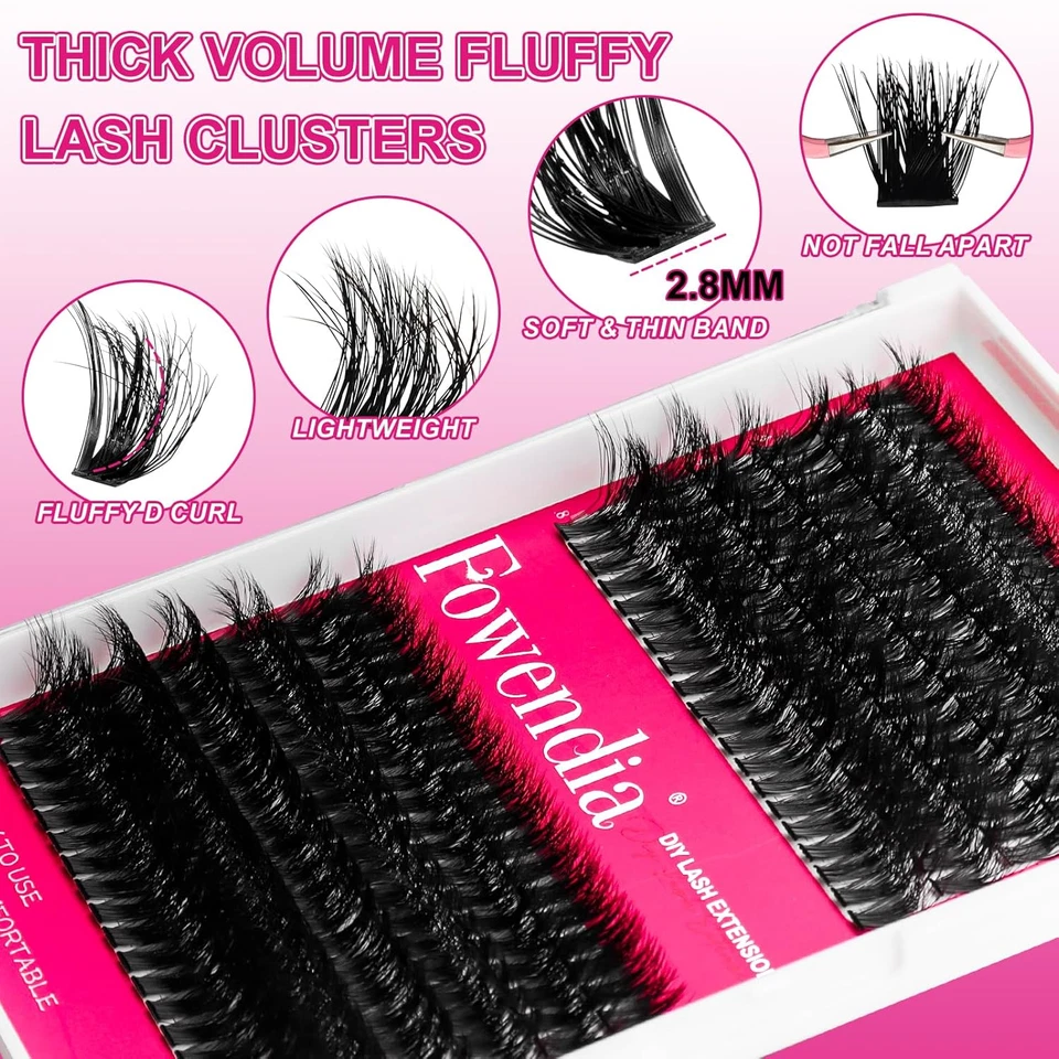Lash Clusters Kit Fluff 80D 100D Individual Lashes D Curl Cluster Eyelash Extens - Image 4 of 4