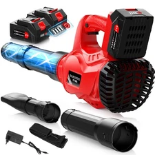 Electric Leaf Blower Cordless with 2 x 6.0Ah Battery and Charger, 580CFM 160M...