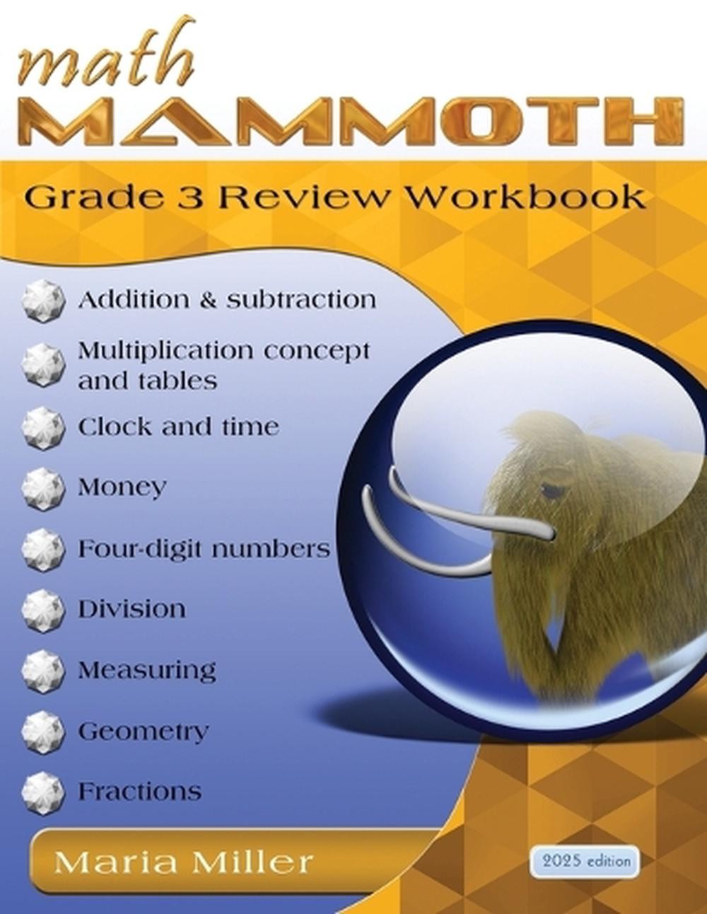 Math Mammoth Grade 3 Review Workbook by Maria Miller Paperback Book