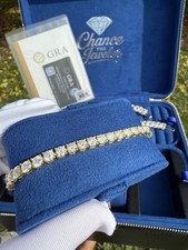 US Tennis Bracelet SOLID 925 Sterling Silver MOISSANITE Passes Tester 4mm