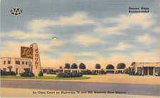 La Cima Court Roswell NM Postcard AAA Duncan Hines Recommended Tichnor Linen