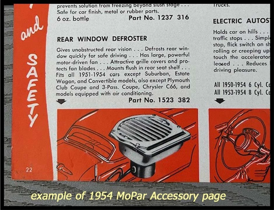Vintage NOS Mopar 1951-1954 Rear Window Defroster Plymouth Cranbrook Dodge 1950s - Image 4 of 4