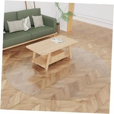 Clear Plastic Floor Mat for Under Dining Table, 6ft Round No Slip Waterproof 
