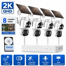 Wireless Security Camera System Kit With Solar Panel 10CH NVR Smart Night Vision