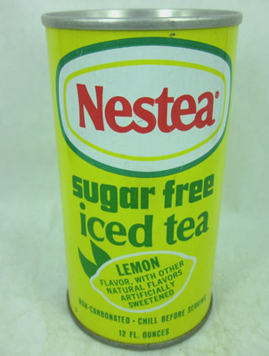 vintage Nestea sugar free iced tea Lemon straight steel soda pop can Graf's NICE