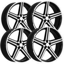 Set Of 4 Replica Pr148 Iroc 18x8 5x4.75 0mm Blackmachined Wheels Rims