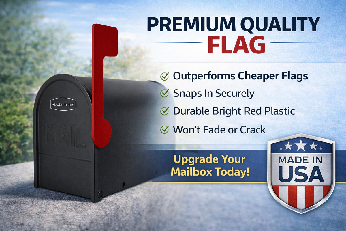 Red Flag Replacement for Rubbermaid Mailbox – Snap‑Fit, Durable
