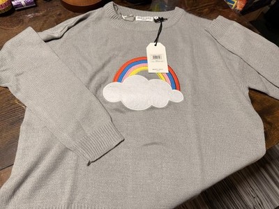 Brave Soul, Pullover, Damen, hellgrau, Regenbogen, Größe 44, UK 16